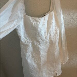 Francesca's Collections White Textured Dress